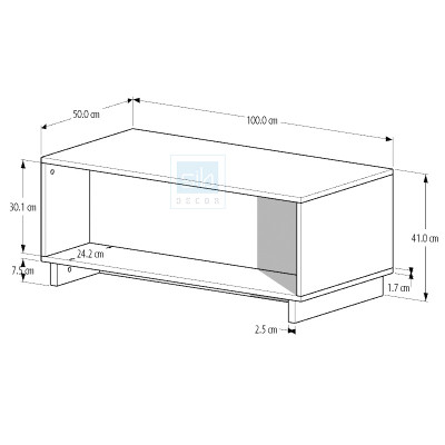 Bàn Trà Phòng Khách Simple Màu Vân Gỗ Và Xám Thương Hiệu SIB Decor BT11