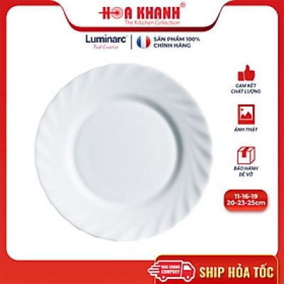 Đĩa Chấm Thủy Tinh Luminarc Diwali Trianon Trắng 11cm - bộ 6 đĩa - N3649