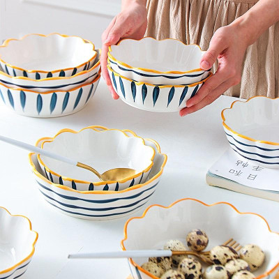 Tô viền hoa phong cách Nhật Bản, Viền vàng, xinh xắn, bắt mắt, men sáng bóng