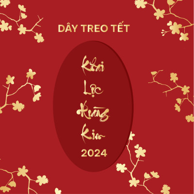 Dây treo trang trí tết Mèo Chiêu Tài, treo mai đào, xe hơi