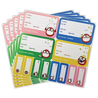 Nhãn Vở Việt Nam Trong Tôi Là 4 Ô Kèm Sticker - The Sun (20 Nhãn)