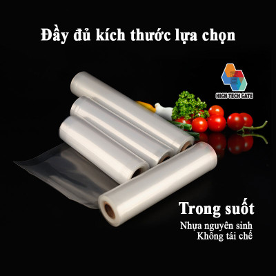 Túi Hút Chân Không Thực Phẩm Dạng Cuộn Trơn Phẳng 2 Mặt HTG, Đầy Đủ Kích Thước