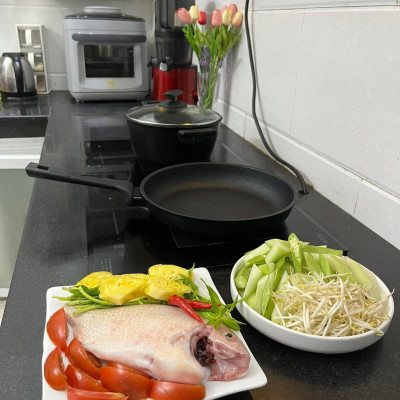 Chảo phủ kim cương DIAMANTE sâu lòng 28cm KUCHEN - Hàng Chính Hãng