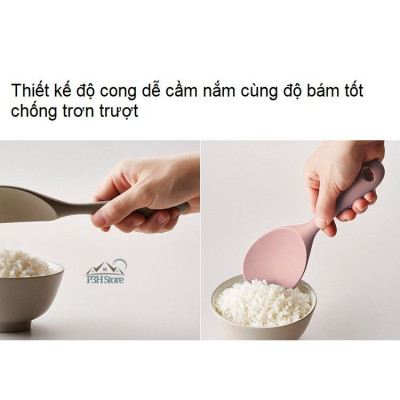 Muôi múc cơm vá xới cơm Lock&Lock bằng nhựa bọc Silicone chịu nhiệt độ cao CKT207