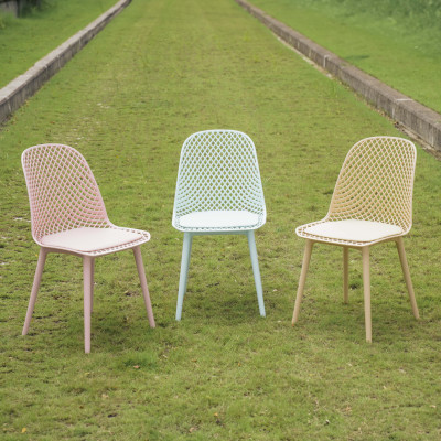 Ghế nhựa đúc tựa lưng đan lưới