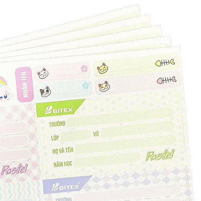 Nhãn Vở Pastel - Bitex LB06 (20 Nhãn)