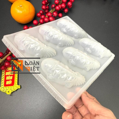 [KHUÔN 6 CÁ] Khuôn RAU CÂU, NHẤN XÔI, BÁNH TỔ 6 cá…. . Hình cá chép siêu sắc nét - Trang trí MÂM CÚNG ÔNG TÁO, NGÀY TẾT.