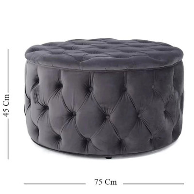 Ghế sofa đôn tròn vải nhung Tundo HFC-GDT03-0.75 cao cấp