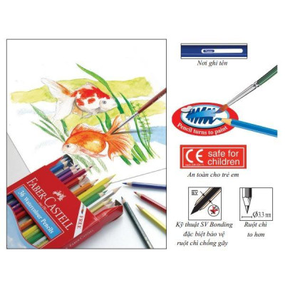 Faber-Castell-114462-Chì Màu Nước Parrot - 12 Màu Dài