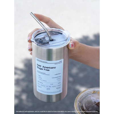 Cốc giữ nhiệt INOX ONGTRE bằng thép không gỉ có ống hút hiệu suất 6-8 tiếng