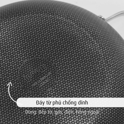 [Hàng chính hãng] Chảo xào/ đa năng sâu lòng inox iMat Hybrid Blackcube 32cm, Phủ chống dính Daikin-Nhật Bản thế hệ mới