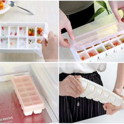 Combo 02 Khay trữ đông đồ ăn dặm cho bé Kokubo chia ngăn, có nắp đậy - Hàng nội địa Nhật