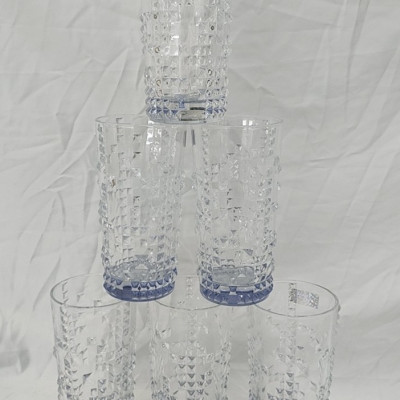 BỘ 6 LY UỐNG NƯƠC THỦY TINH CAO CẤP CHỊU NHIỆT 355ML HẠT NỔI - VD51