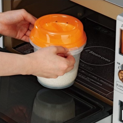 Hộp nấu cơm dùng trong lò vi sóng Inomata 900ml - Hàng nội địa Nhật Bản |#Made in Japan|