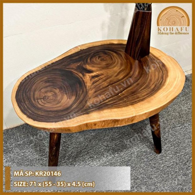 MẶT BÀN CÀ PHÊ OVAL GỖ NGUYÊN TẤM HIỆN ĐẠI