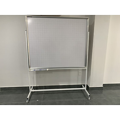 Bảng di động 1 mặt viết bút lông Poly - trắng kẻ ô ly Bavico 1,2x1,6m