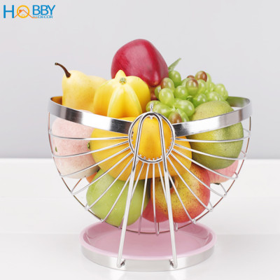 Rổ đựng trái cây decor bàn ăn inox 304 xoay được Hobby Home Decor RTC