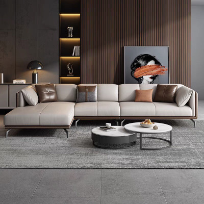 Ghế sofa góc L bọc da Adora