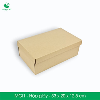 MGI1 - 33x20x12.5cm - 25  Hộp giày - 25/50/100Thùng hộp carton trơn đóng hàng