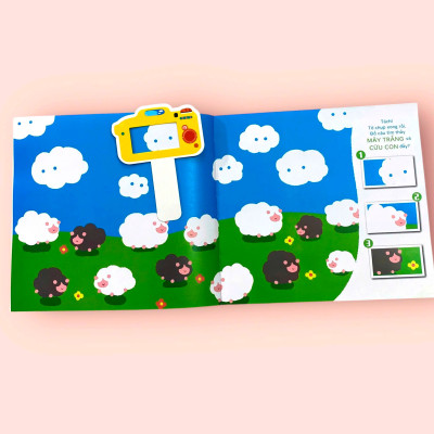 Sách - Úm Ba La! Máy ảnh mở ra! RÈN TRÍ NÃO - LUYỆN TẠP TRUNG - Nhanh mắt, nhanh trí - Sách tương tác - Dành cho trẻ 3+