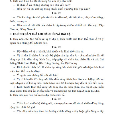 Giải Bài Tập Địa Lí 8 - KV