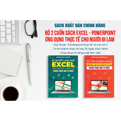 Sách Excel - Powerpoint Bộ 2 Cuốn Sách Tin Học Từ Cơ Bản Đến Nâng Cao - Tặng Video Hướng Dẫn + Khoá Học + FIle Thực Hành