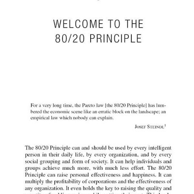The 80/20 Principle: The Secret to Success by Achieving More with Less