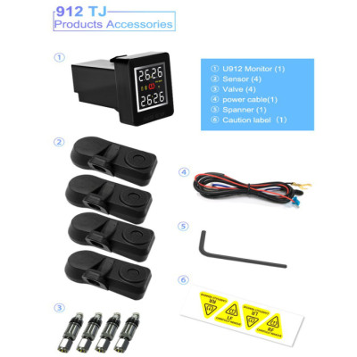 Cảm biến áp suất thương hiệu cao cấp Careud FX926NF+ lốp van trong, gắn nút chờ các loại xe ô tô -Hàng nhập khẩu