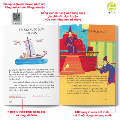 Sách Song Ngữ - 10 phút đọc truyện trước giờ đi ngủ: Truyện dân gian giúp bé gieo mầm tính cách tốt