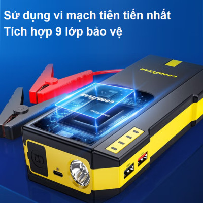 Bộ kích n.ổ ô tô, kiêm pin sạc dự phòng 12000mAh. Thương hiệu Mỹ cao cấp Goodyear GY-5358