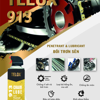 Bình xịt bôi trơn sên Telox 913 450ml
