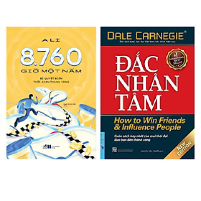 Sách Combo 2 Cuốn - Dòng Sách Kinh Tế Bán Chạy:  8760 Giờ Một Năm – Bí Quyết Biến Thời Gian Thành Vàng + Đắc Nhân Tâm (Khổ Lớn) fs