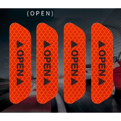 Bộ 4 DECAL dán OPEN phản quang báo mở cửa ô tô