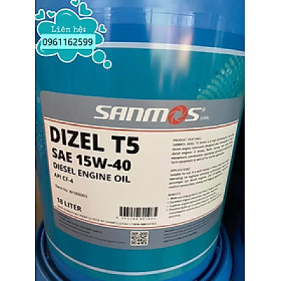 DẦU ĐỘNG CƠ SANMOS DIZEL T5 SAE 15W - 40 API CF4