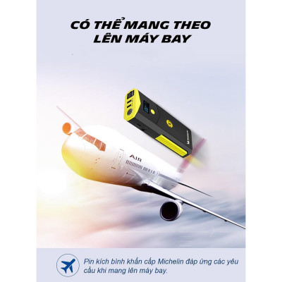 Bộ kích bình ô tô 750A - 1500A chuyên dụng kiêm sạc dự phòng không dây 12000 mAh Michelin 4165ML (Bảo hành 12 tháng)