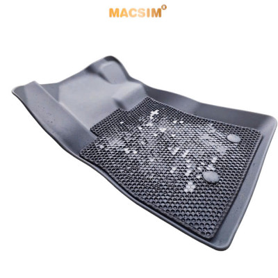 Thảm ô tô sd1 2 lớp dạng lưới lục giác Vinfast VF8 2023+  màu đen - bề mặt cao su siêu sạch - Macsim