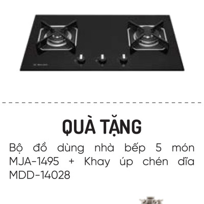 Bếp gas âm 2 gas AS 9602B - Tặng Bộ đồ dùng nhà bếp 5 món MJA-1495 + Khay úp chén dĩa MDD-14028 - Hàng chính hãng