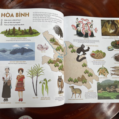 [Bìa cứng in màu toàn bộ] ĐẤT NƯỚC GẤM HOA – ATLAS VIỆT NAM - Võ Thị Mai Chi - Hồ Quốc Cường – nxb Kim Đồng