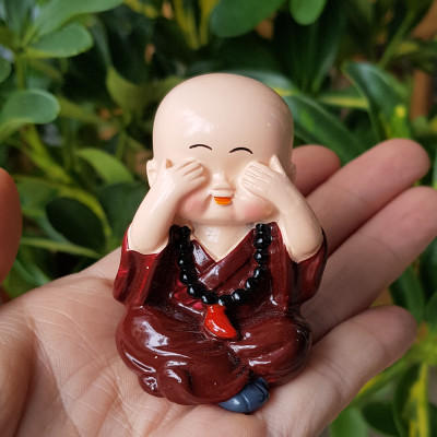 Bộ 04 chú tiểu Tứ Không đeo xâu chuỗi size 5cm - mẫu Việt Nam