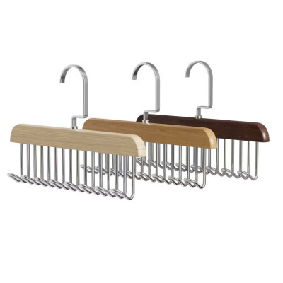 Móc treo áo 2 dây bra đa năng tiện lợi, giá treo 8 mắc bằng gỗ treo áo lót cà vạt thắt lưng túi xách