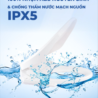 Nắp Bồn Cầu Điện Tử LUVA Bidet LB625 Điều Khiển Cảm Ứng Tiếng Việt, Đổi Lỗi 100 Ngày, Sấy Khô, Chống Nước IPX5, Sấy Vành Ngồi, Chế Độ Rửa Trẻ Em