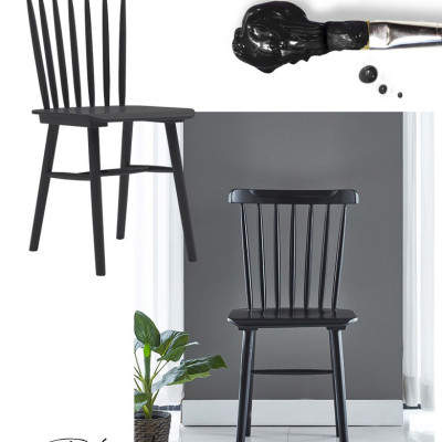 GHẾ BÀN ĂN GỖ XUẤT KHẨU MÀU ĐEN - STOOL CHAIR BLACK