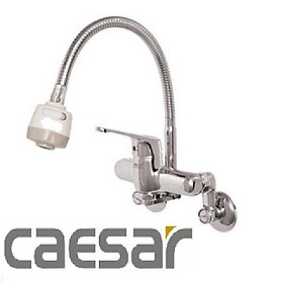 Vòi chậu rửa bát cắm tường nóng lạnh CAESAR ( đã bao gồm chân sen gắn tường) bảo hành 4,5 năm