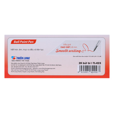 Hộp 20 Bút Bi Thiên Long TL-023 - Đỏ