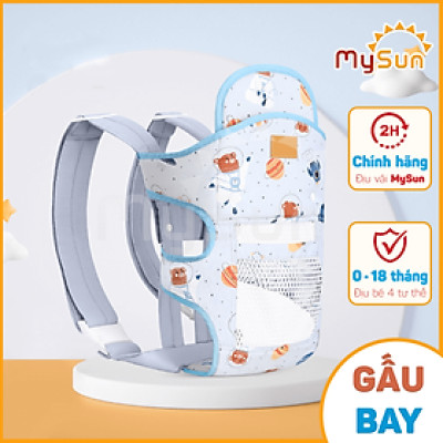 Điệu địu vải cho em bé sơ sinh 4 tư thế có đỡ cổ đa năng an toàn 1 2 3 4 5 6 12 tháng tuổi MySun