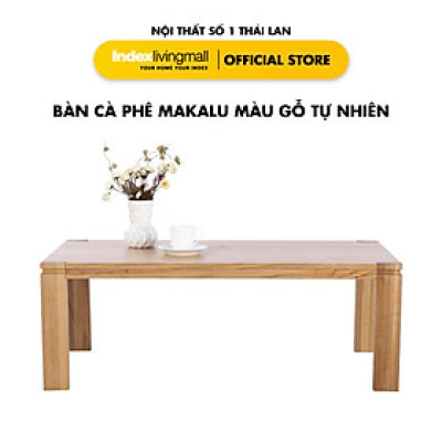 Bàn Cà Phê MAKALU Phòng Khách Màu Gỗ Tự Nhiên, Gỗ Sồi, Kích Thước 100x55x36 cm | Index Living Mall | Nội Thất Nhập Khẩu Thái Lan - Phân Phối Độc Quyền Tại Việt Nam