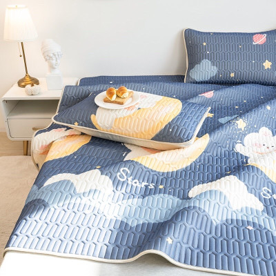 Chiếu điều hòa cao su non Tencel 1m6 x 2m tặng kèm 2 vỏ gối - Giao ngẫu nhiên