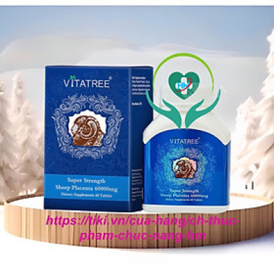 Viên uống Nhau thai cừu Vitatree Strength Sheep Placenta 60000mg (Hộp 60 Viên) - Nhập Khẩu ÚC