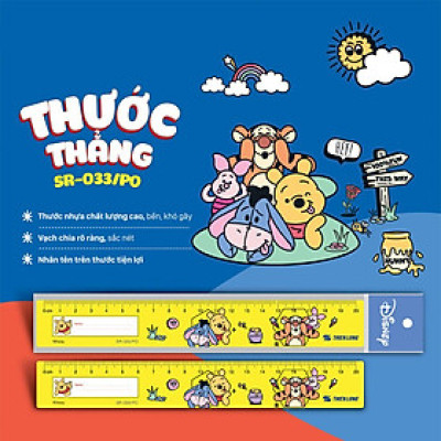 Thước thẳng Thiên Long Gấu Pooh SR-033/PO