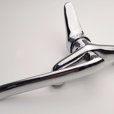 Vòi rửa chén nóng lạnh âm tường Đồng mạ Chrome Eurolife EL-T016AT (Trắng bạc)